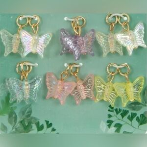 12pc Assorted Transparent Butterfly Charms Pendant
